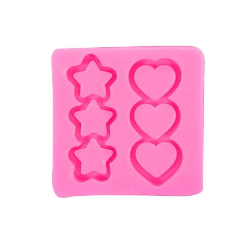 

Силиконовая форма с пятиконечными звеньями и отверстиями для брелоков