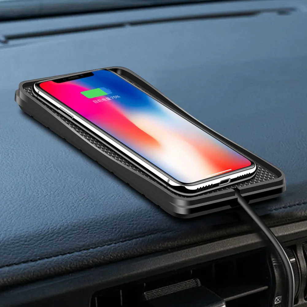 car fast wireless charger silicone pad cradle stand dock 15w for samsung s20 s10 iphone 12 11 pro xs max wireless charging stand free global shipping