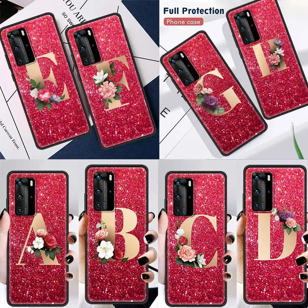 Милый модный красный чехол с надписью для Huawei P Smart Z P30 P20 P40 Lite E Mate 20 10 40 Pro Plus черный