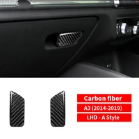 co pilot storage box handle bowl cover trim car styling carbon fiber stickers for audi a3 s3 2014 2019 accessories