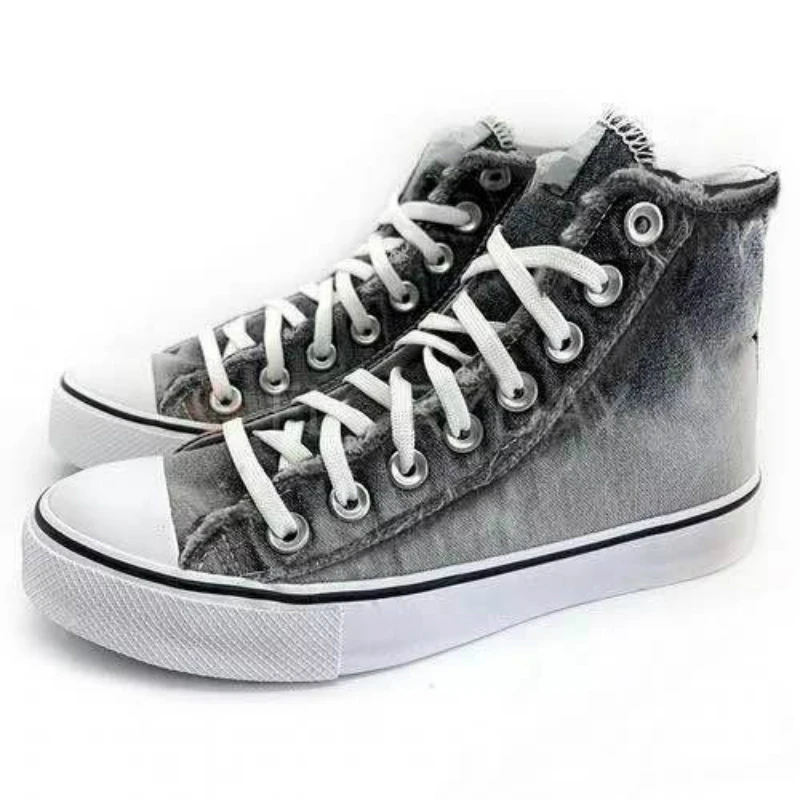 

2020 new Fashion Spring Women High Top Canvas Shoes Woman Ladies Casual Fabric Denim Ankle Lace Up Canvas Vulcanized Shoes