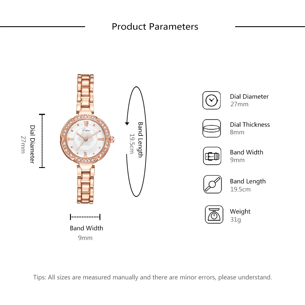 Часы наручные Lvpai женские кварцевые брендовые Роскошные модные с браслетом