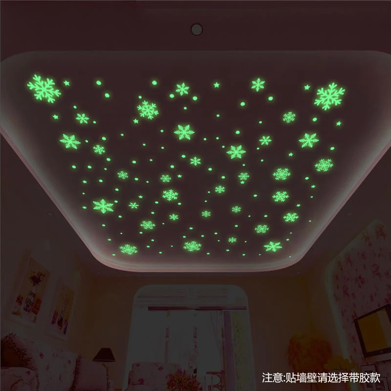 Pegatina navide&ntilde;a de copo de nieve luminoso para ventana, pegatinas de pared de Navidad de vidrio, decoraciones para el hogar, regalo de A&ntilde;o Nuevo, 2022-2