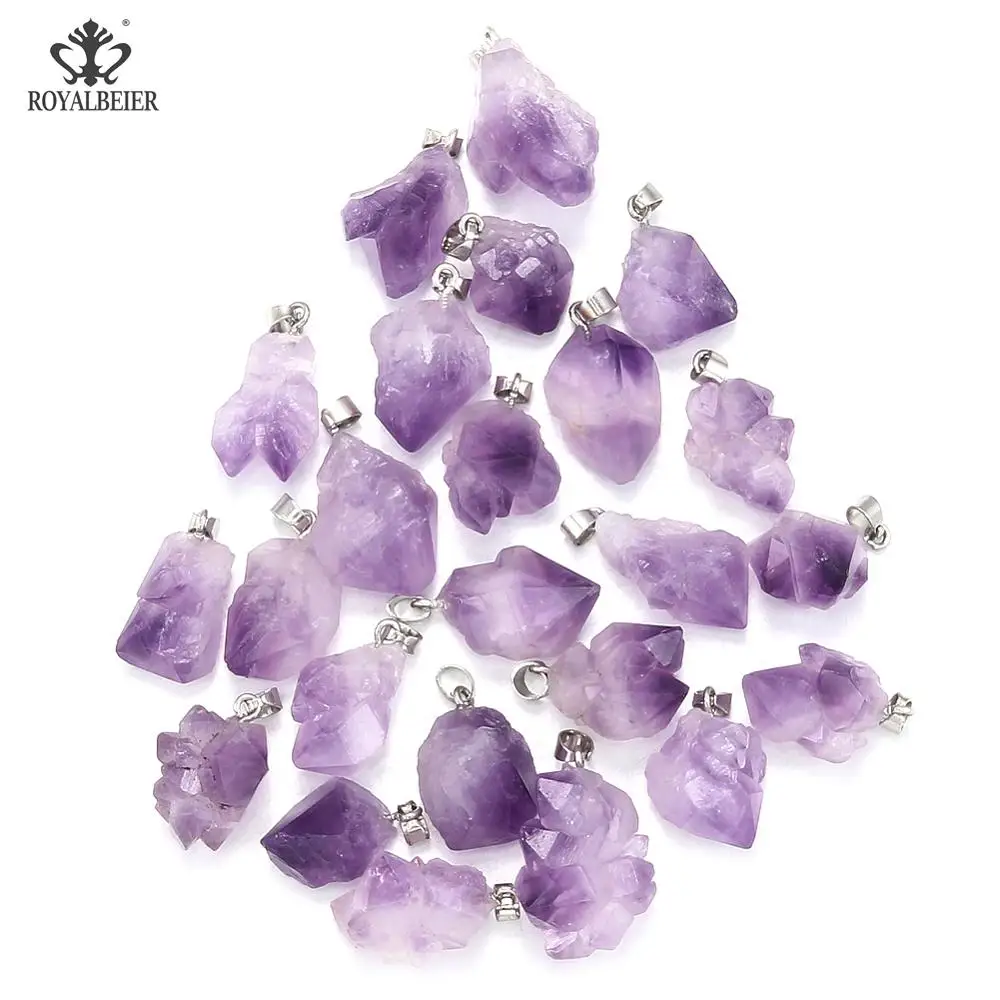 5 шт. подвески из натурального камня фиолетовые бусины рейки аметисты Исцеляющие
