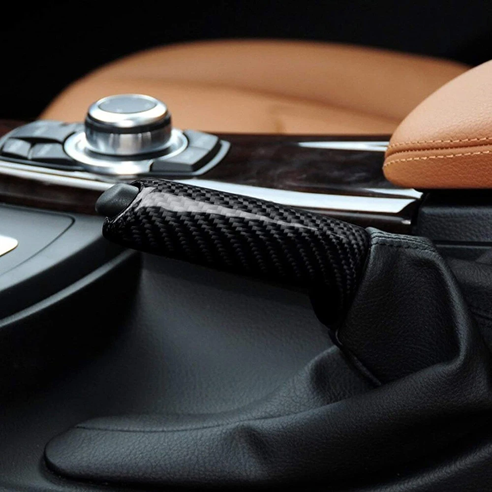 

Carbon Fiber Car Handbrake Cover Grip Handle Brake Handle Cover Interior Trim For Bmw E46 E90 E92 E60 E39 F30 F34 F10 F20