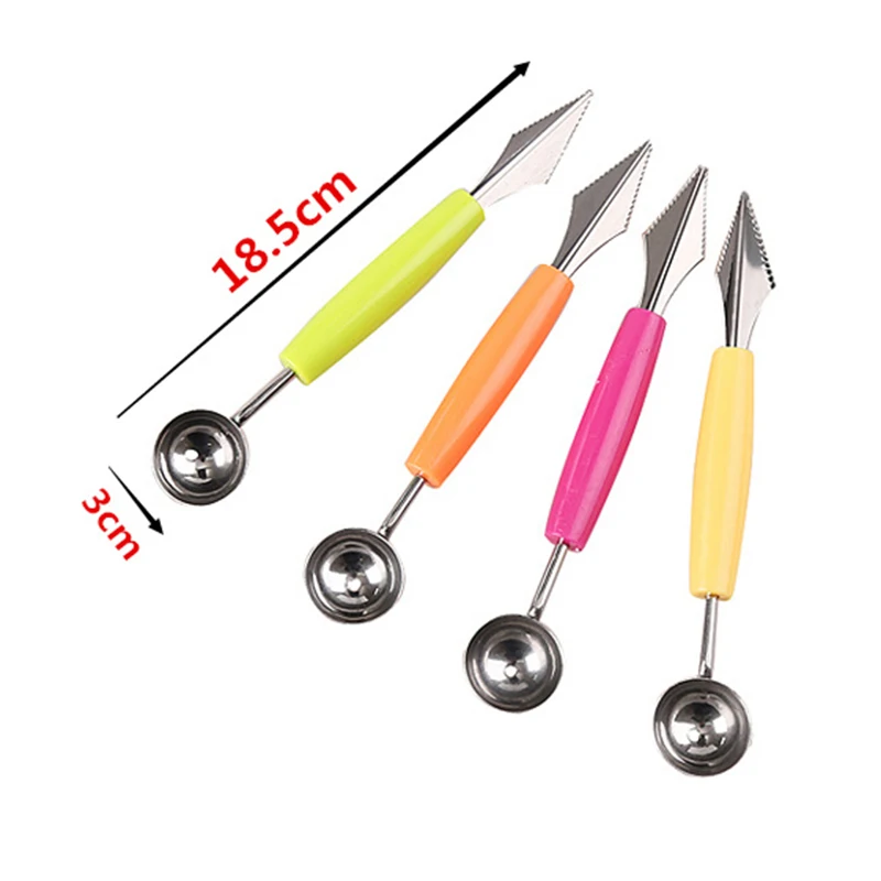 Горячая 3 шт. Многофункциональный резак для резьбы по фруктам из нержавеющей