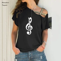 treble clef clarinet band instrument music notes pitch woman tshirts music hobbyist casual short sleeve summer t shirt tee top