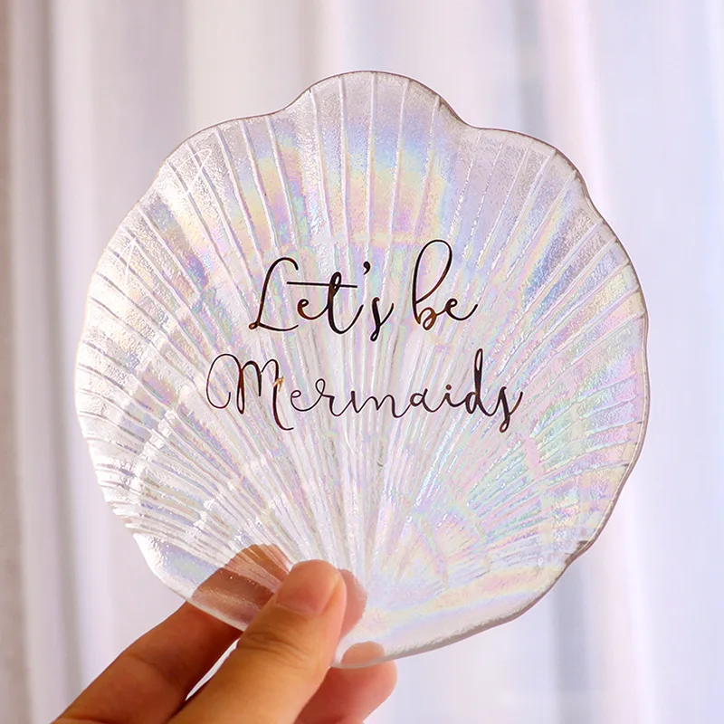 Скандинавская стеклянная подставка для хранения в виде ракушек Минималистичная