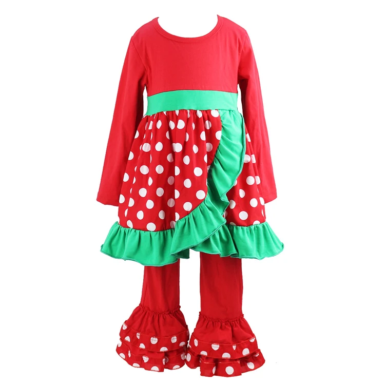 Комплект одежды для девочек детские рубашки с рюшами платье и штаны комплект из 2