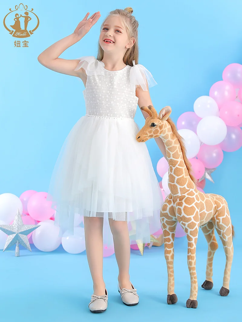 

Girls Summer Dress 2021 New White Dress New Chinese Style Dress Children Party Dress Girls and Wedding Chinese Style Dresses