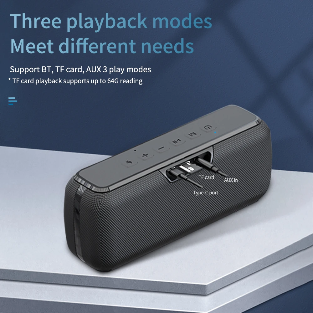 Cyboris 60W Speaker Type-C Charging Port TF Micro SD Card AUX In 6600mAh Capacity Battery Portable TWS Pairing Speakers - купить по
