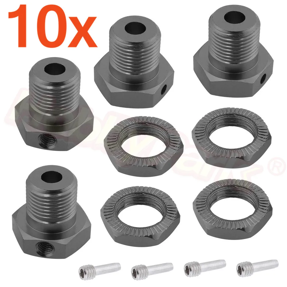 

10Sets/Lot Alum.Wheel hubs 17mm Hex Nuts Threadlock 5353X for RC Traxxas 1/10 E-Revo E-Maxx Revo 3.3 Slayer Pro 4x4 Summit XO-1