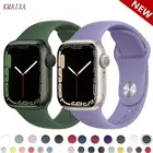 Силиконовый ремешок для Apple Watch band 45 мм 41 мм 44 мм 40 мм 38 мм 42 мм 45 мм, резиновый браслет для iwatch, apple watch series 7 6 5 4 3 se