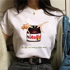 Женские футболки забавные Nutella с мультипликационным принтом в стиле 90-х, футболка маленьким девочкам, Ulzzang Harajuku Топ женский короткий рукав женская футболка размера плюс 3XL