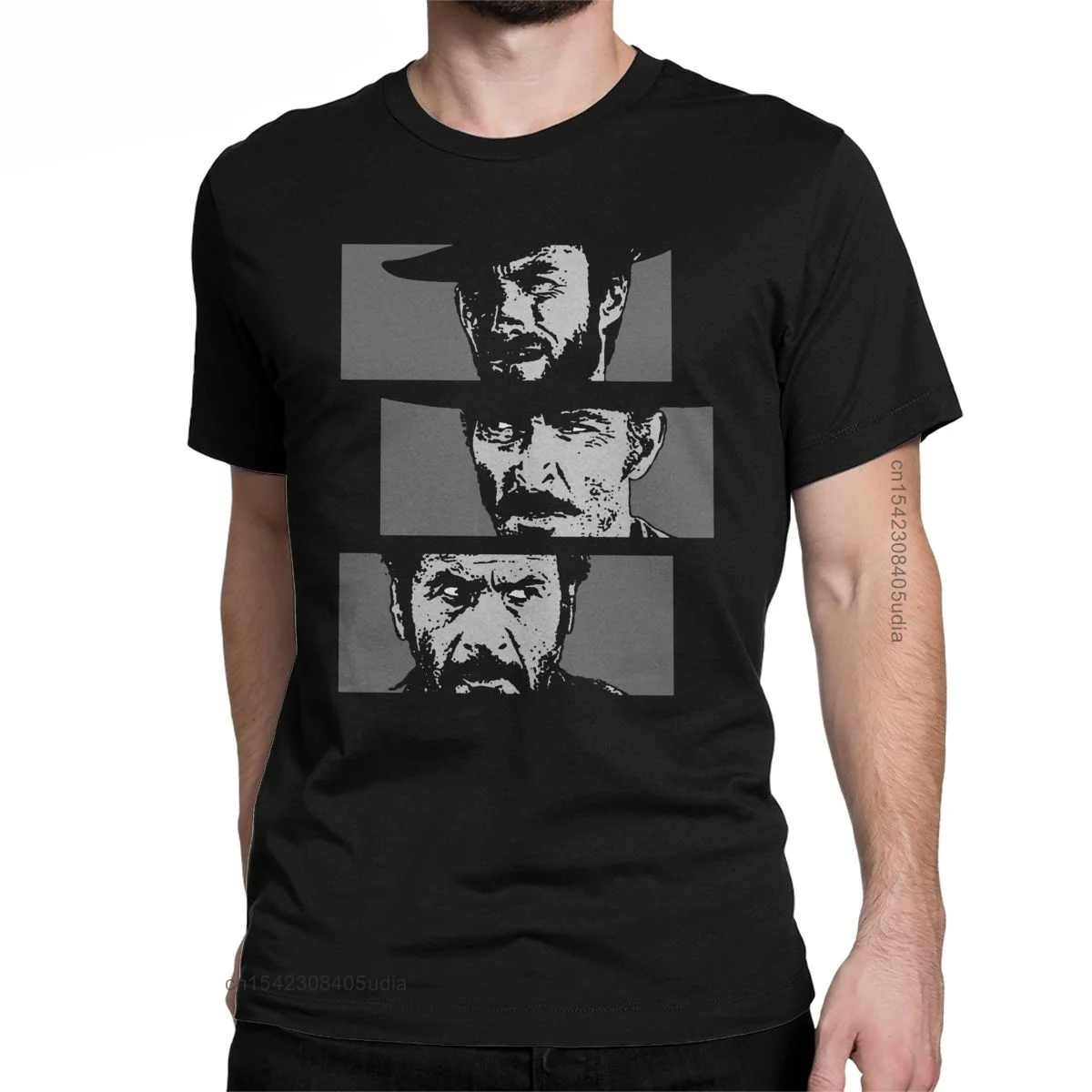 Blondie Angel Eyes Tuco The Good The Bad And Ugly T Shirt Men's Pure Cotton Tshirt Cowboy Tee Shirt for Men Camisas