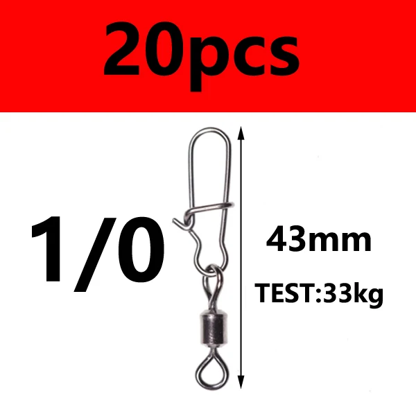 20pcs size 110 30 Вт, 20 штук морской рыбалки разъем Вращающийся шарнир из кирпечей из глины пин быстрые кнопки зажимы для рыболовной приманки рыболовные аксессуары для снаряжения - Цвет: 20pcs size 110