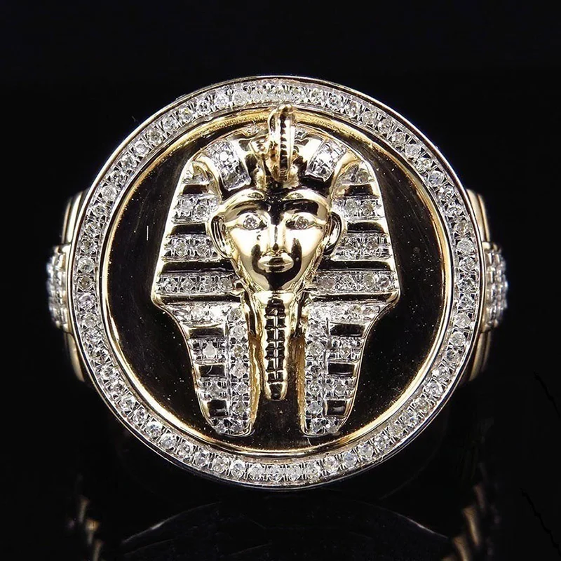 FDLK классическое винтажное модное роскошное кольцо King Of Egypt мужское Золотое