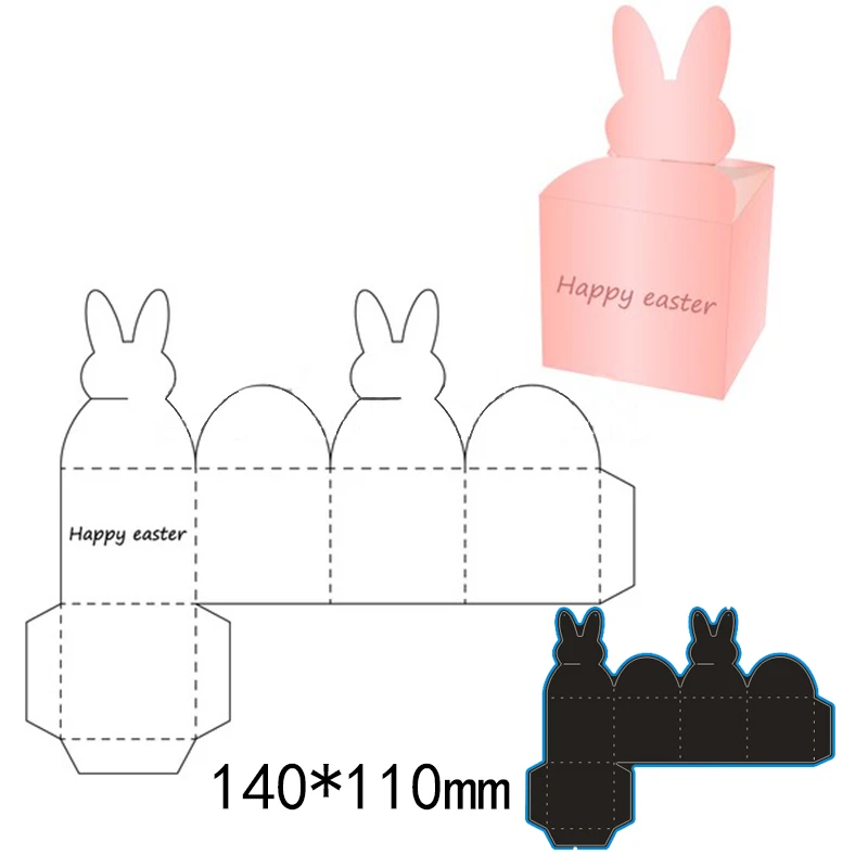 

14*11cm rabbit box new Metal Cutting Dies Handicraft Scrapbook embossing Paper Craft Album Card Punch Knife
