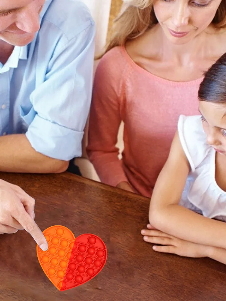 

Rainbow Heart Shaped Bubble Sensory Toy Hand Workout Squeeze Toys Help restore mood home essential interactive play Durable