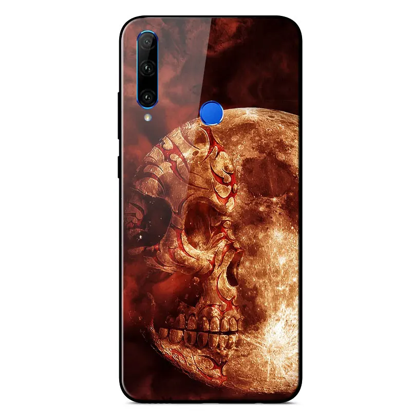 

For Honor 10i Case Fashion Mirror Painted High Quality Tempered glass shockproof Back Cover For Honor 10i TPU frame Phone Cover