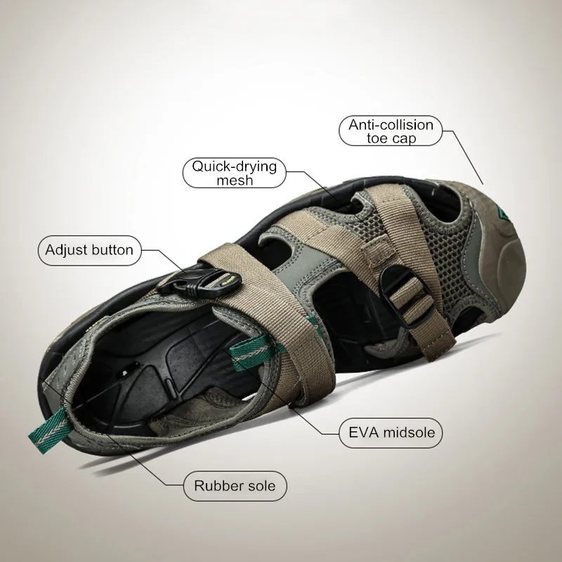 HUMTTO Summer Outdoor Men Sandals Breathable Hiking Quick-drying Trekking Mountain Beach Shoes Women Non-slip Mens Aqua Sneakers