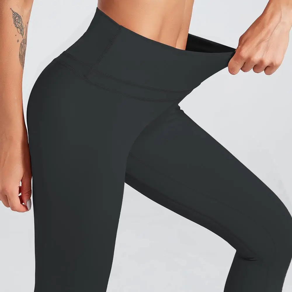 Женские двухсторонние нейлоновые штаны для йоги с эффектом пуш ап спортивная