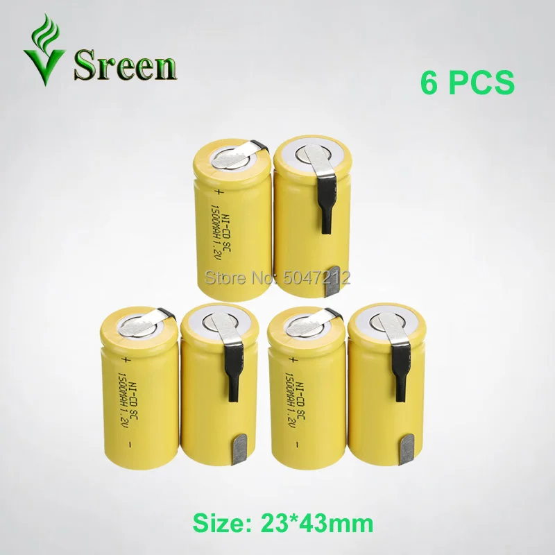 Аккумуляторная батарея 1 2 в SC 1500 мАч NI CD аккумуляторная с никелевой пластиной