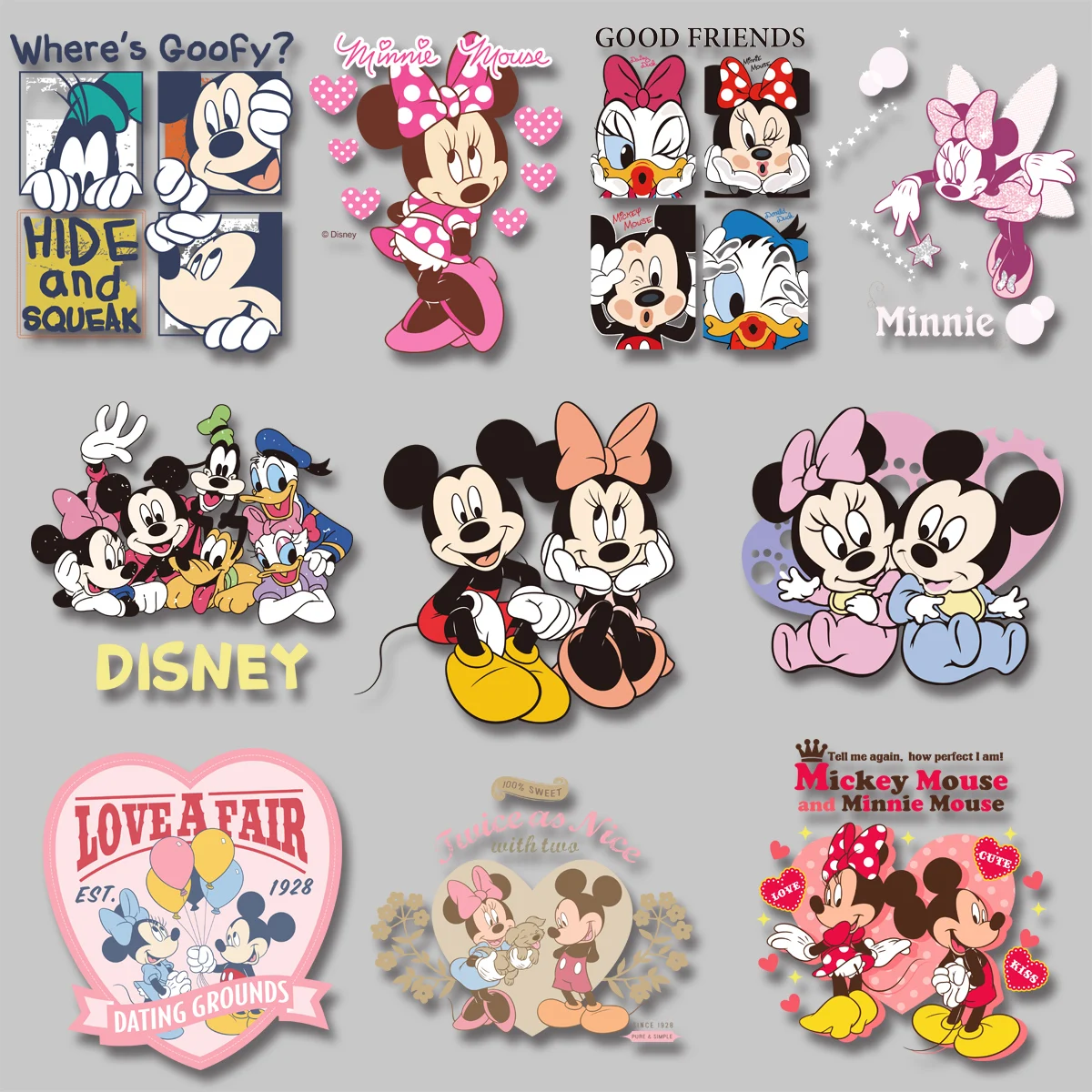 Мультяшные животные анимация Микки Минни малыш Дональд утка буквенный узор