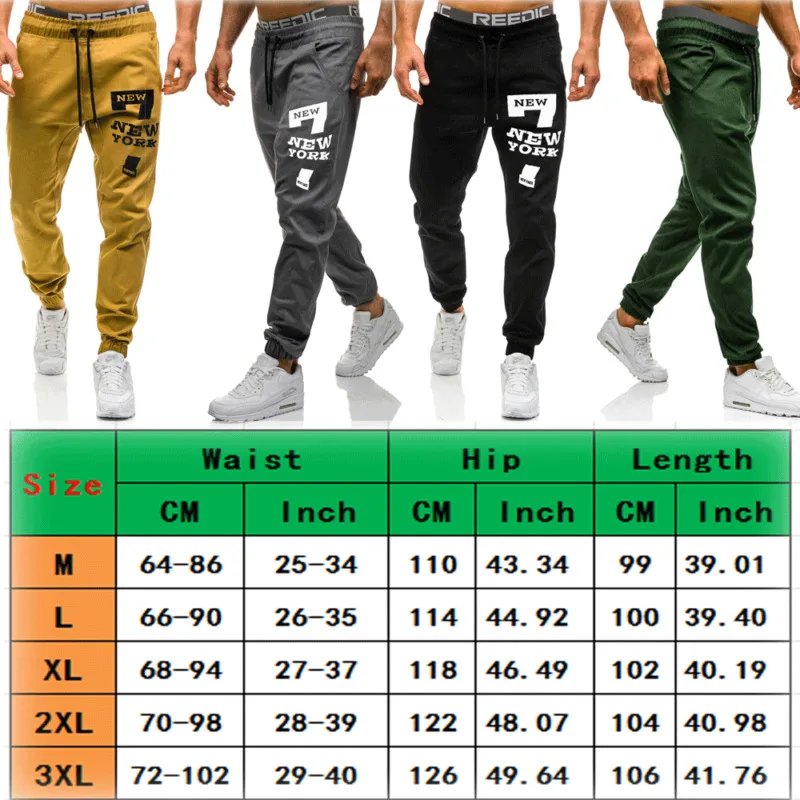 Мужские повседневные спортивные длинные брюки облегающие беговые джоггеры для