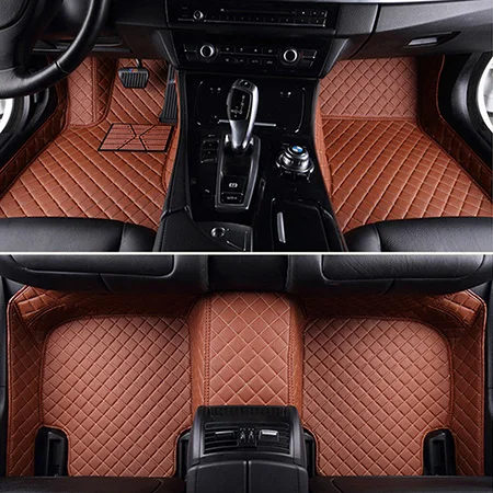 Coffee Кожаный коврик для ног автомобиля на заказ для Citroen DS DS3 DS4 DS5 DS6 DS7 DS4S DS5LS для Dodge Journey автомобильные коврики автомобильные аксессуары - Название цвета: Coffee