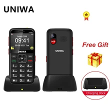 UNIWA V1000 Mobile Phone 2.31inch 4G LET Big Button Feature Phone Bluetooth Flashlight 1700mAh Russian Hebrew Keyboard Cellphone