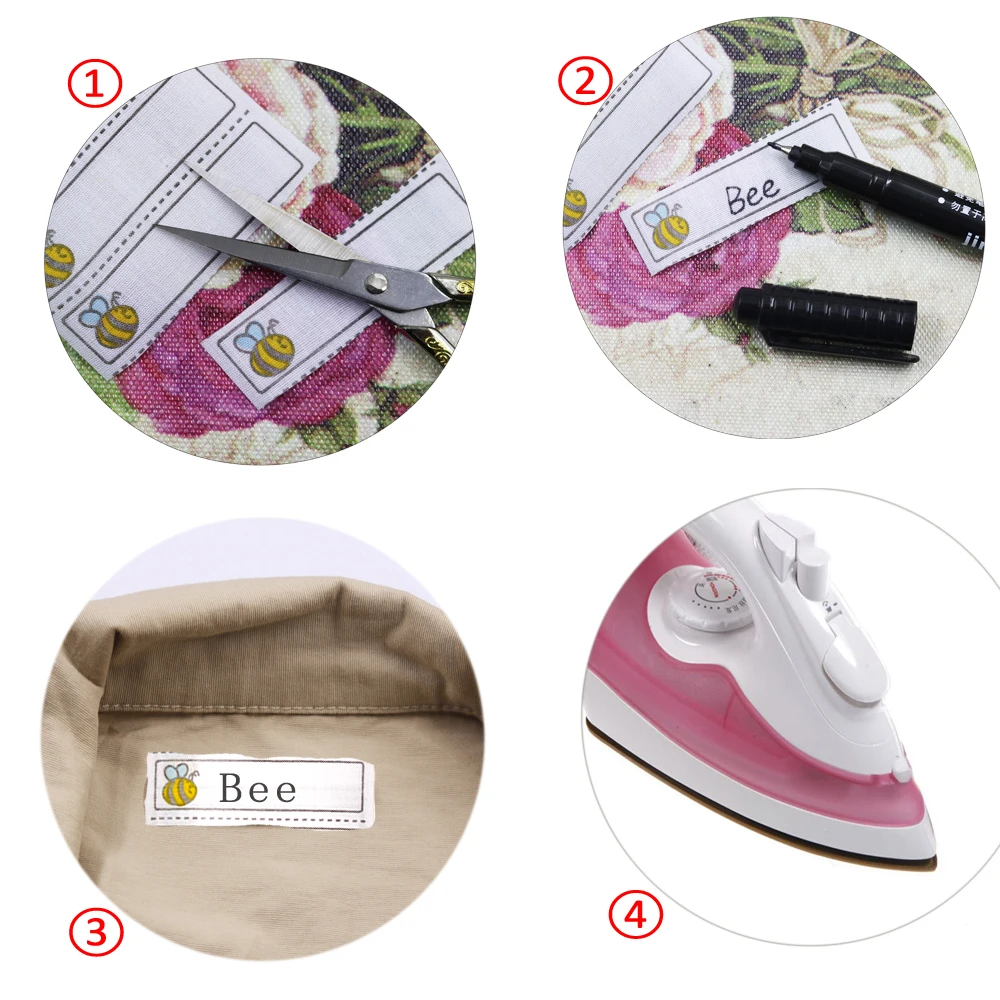 100 шт./пакет моющиеся переводная картинка пчелы узор название именные этикетки