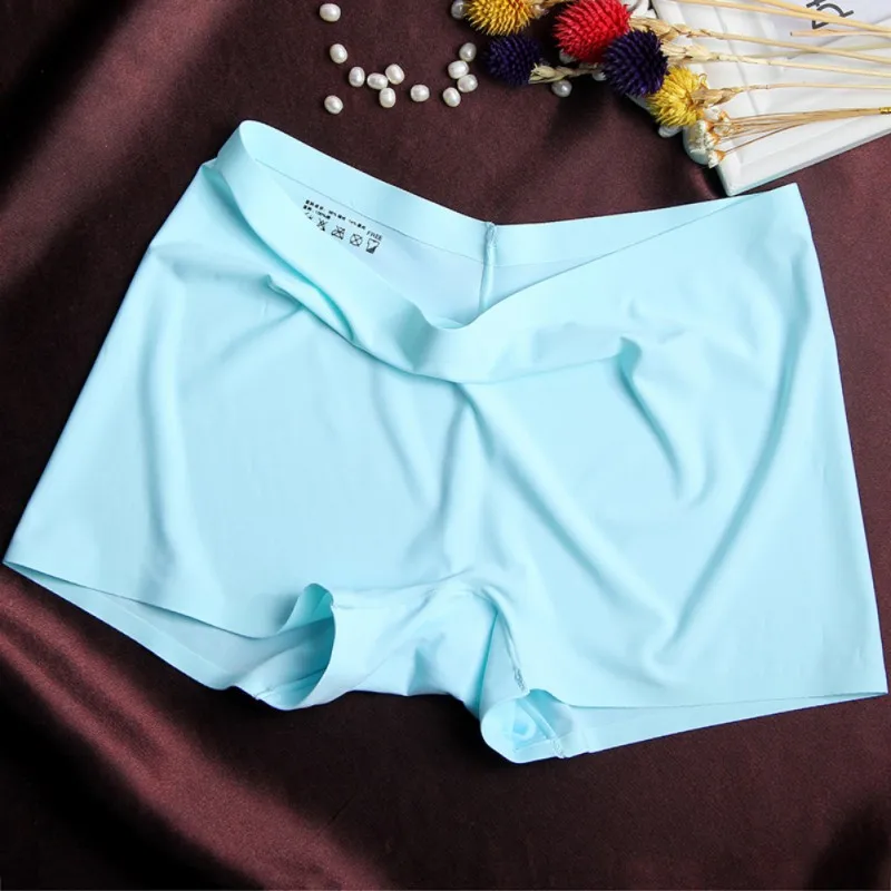 Women's Ice Silk Safety Shorts Invisible Seamless Boxer Briefs Underwear Boyshort