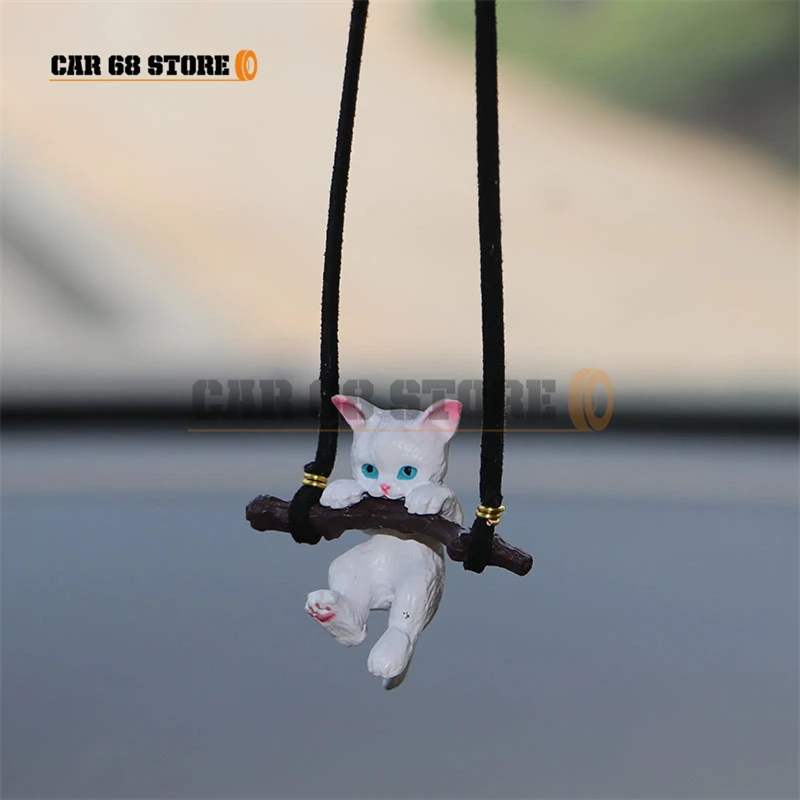 

Car Pendant Cute Little Cat Hanging Auto Rearview Mirror Ornaments Swing Kitten Car Interior Decoration Accessories Girls Gift