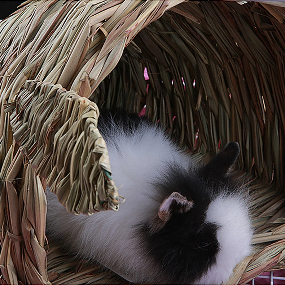 Мини клетка для кролика складная соломенная из тканой травы ручной работы