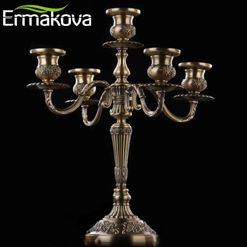 ERMAKOVA 3/5 руки бронзовая Свеча держатель Ретро канделябр металлический романтический свадебный ужин подсвечник для дома