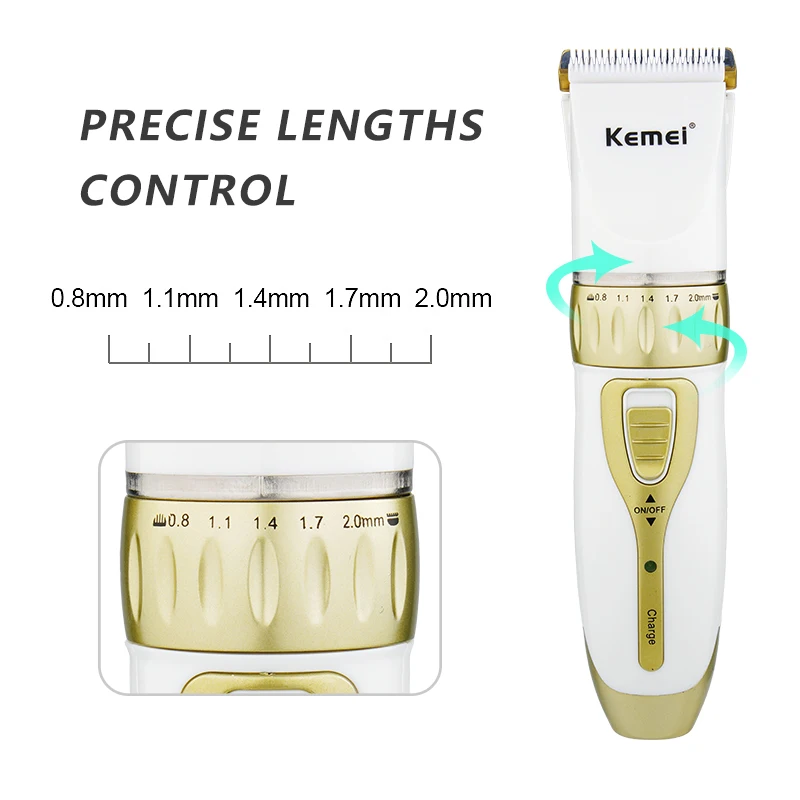 Kemei Rechargeable Electric Clippers Professional Razor Barber Trimmer for Men and Women Adjustable Salon Shaving Machine 43D | Бытовая