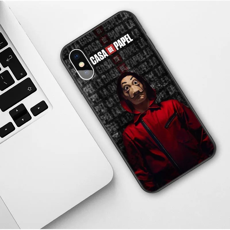 Чехлы La casa de papel для телефонов iPhone X 6 6S 7 8 Plus XR Xs Max 5 SE мягкий силиконовый черный