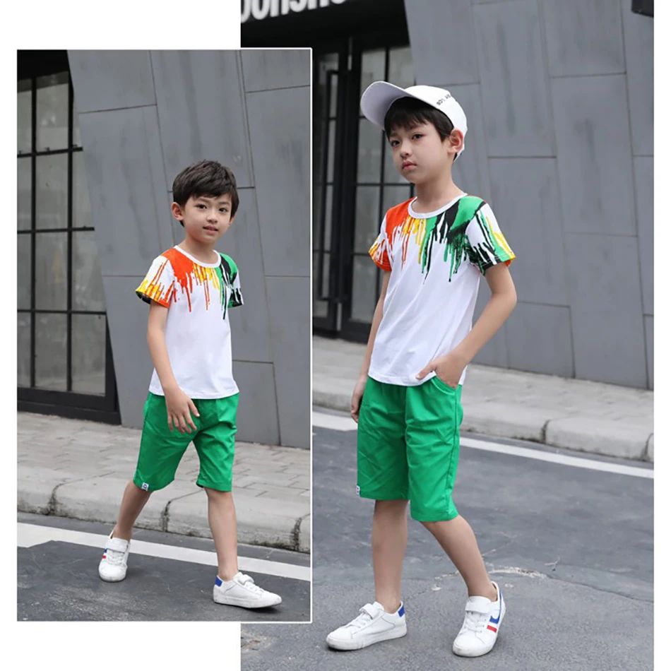 Комплекты одежды для мальчиков 2020 летнее Хлопковое платье девочек-подростков