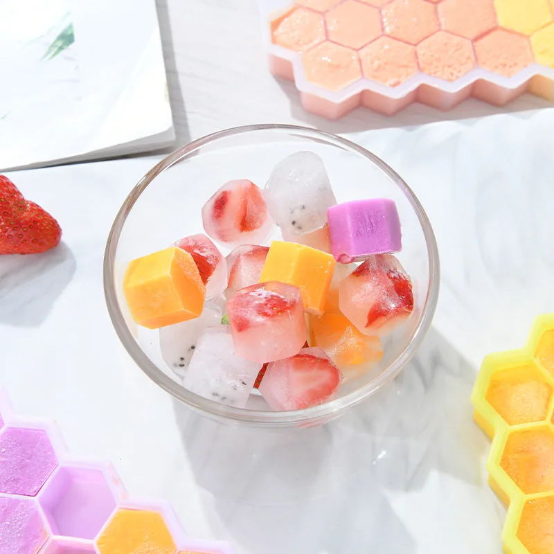

37 Grids Cube Easy Dispense Silicone Honeycomb Ice Cube Molds Tray For Wine Whiskey Ice Cube Mold Ice Tray Kitchen Ball Ice Tray