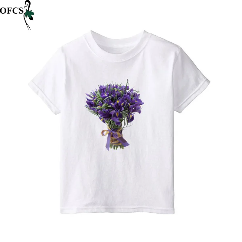 

Children Boys T Shirts Short Sleeve Children Girls Print T Shirts Cotton Kids Flower Pattern Tops Tee Children Summer Clothing