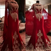 muslim evening prom dress 2020 mermaid celebrity long woman party night red dress plus size arabic dubai sari formal dress gown