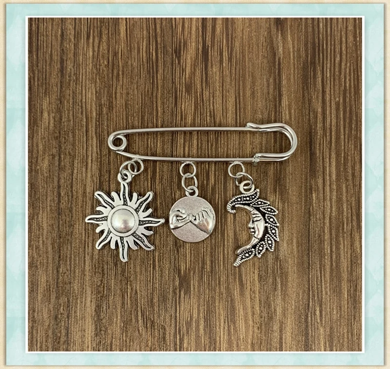 1 Солнце Руки в руке круглая луна сплав кулон брошь подарок для женщин броши