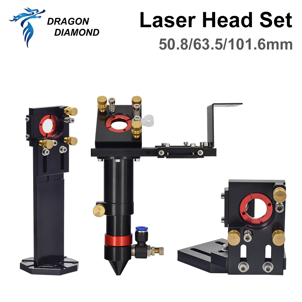 

DRAGON DIAMOND CO2 Laser Head Set D20mm FL50.8 & 63.5 & 101.6 Mirrors 25mm for Laser Engraving Cutting Machine