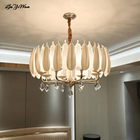 postmodern light luxury chandelier living room dining room crystal light restaurant net red feather light