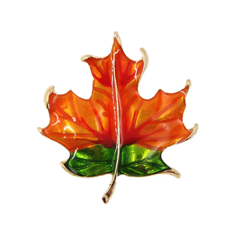 2021 брошь эмалированный штифт Ретро прозрачный капельного в виде кленового листа