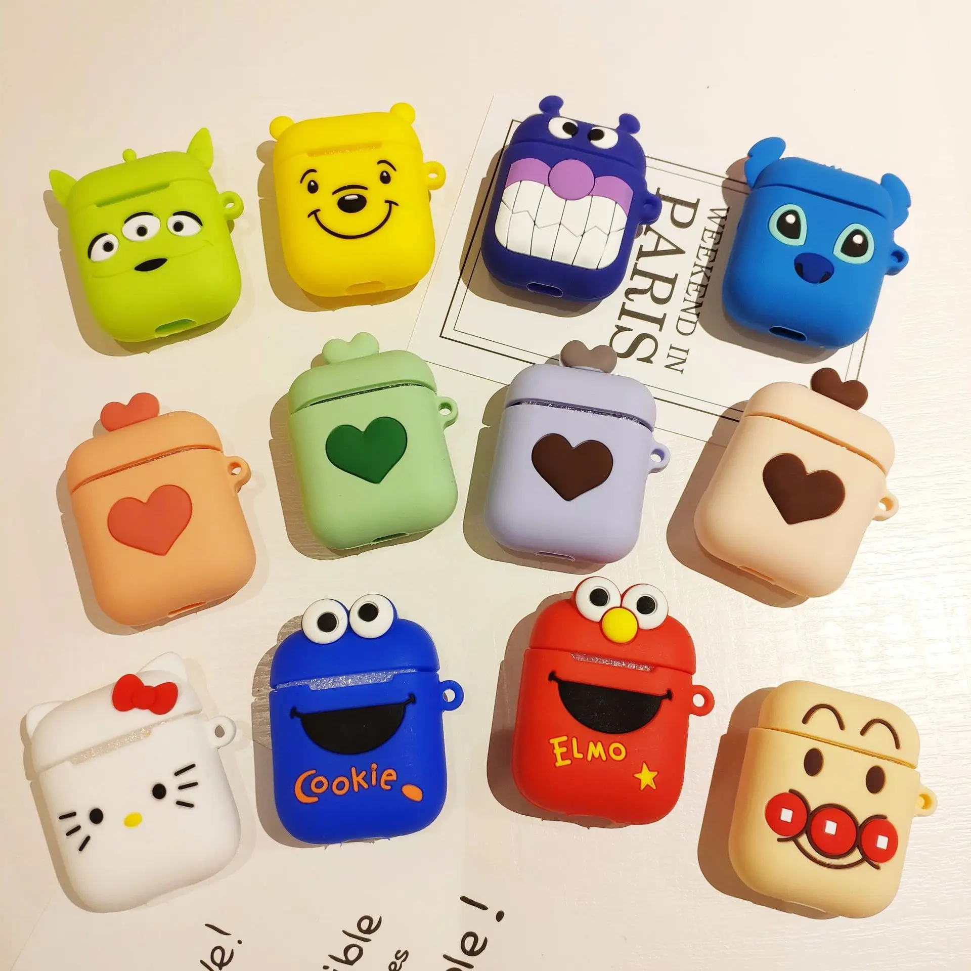 Чехол для беспроводных наушников Cartoon Wireless Bluetooth Earphone Case для Apple AirPods из силикона на чехле Airpods 2, защитный чехол роскоши.