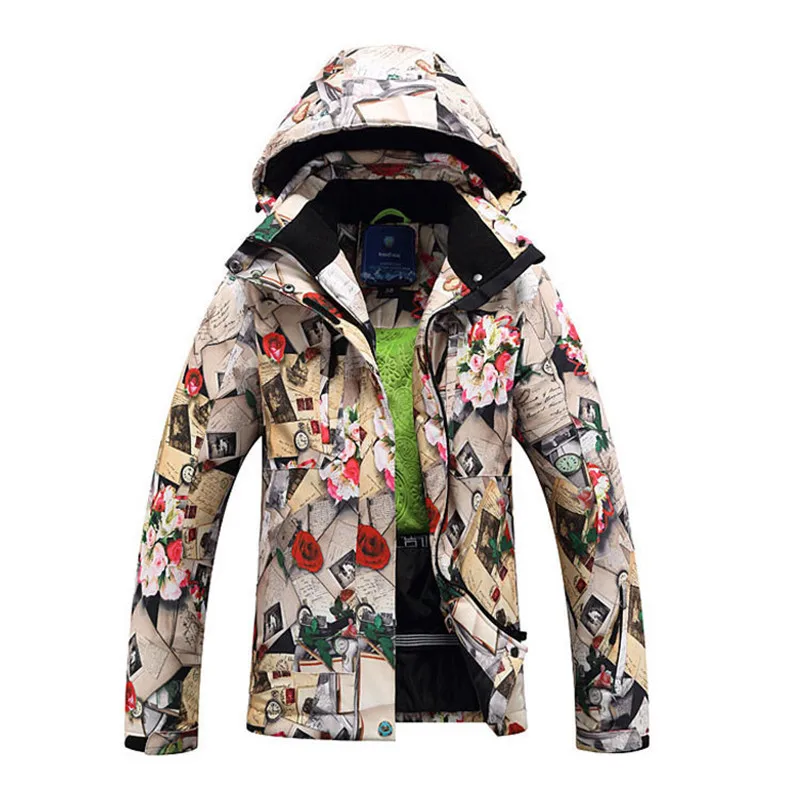 Зимние лыжные куртки женские один двойной платы лыжный Костюмы ветрозащитный