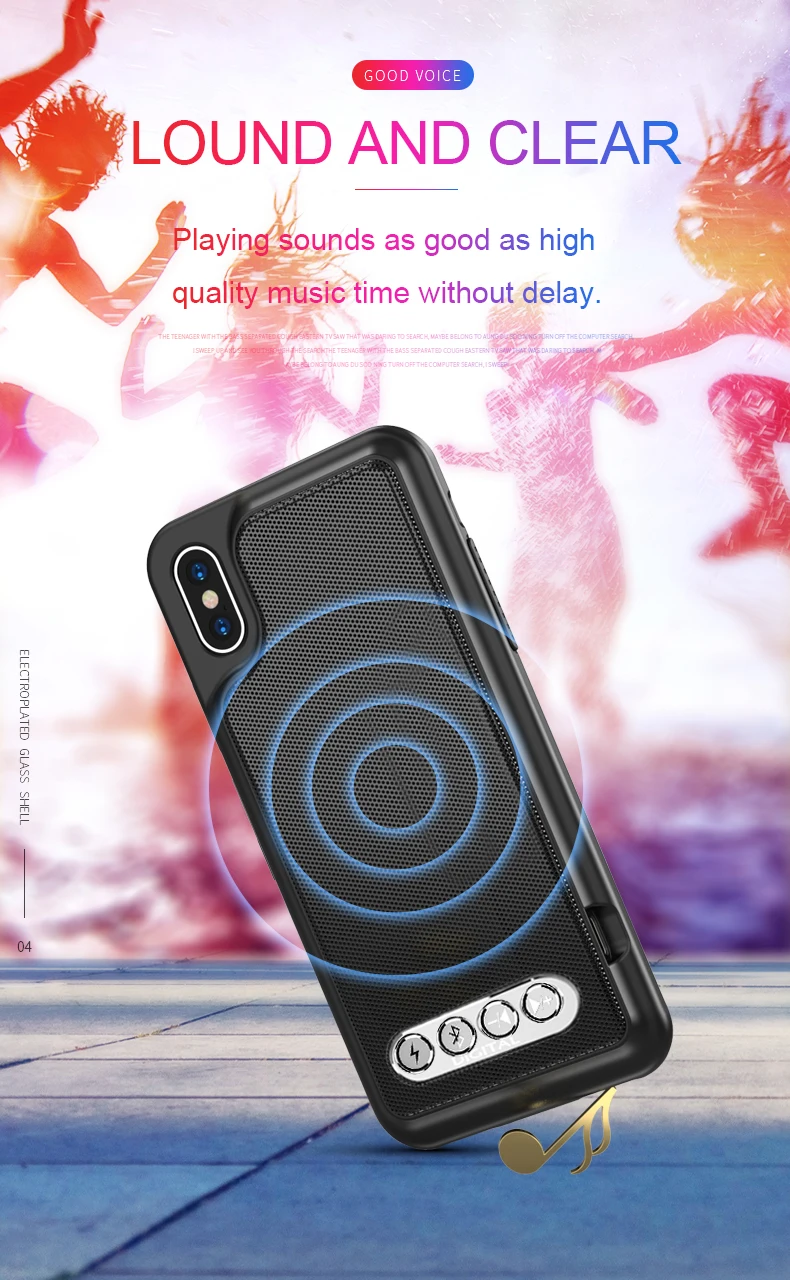 3 в 1 Bluetooth динамик чехол для телефона V4.2 power Bank чехол для телефона TPU Жесткий Чехол для iPhone 6/6S 7 8 Plus X/XS Max XR