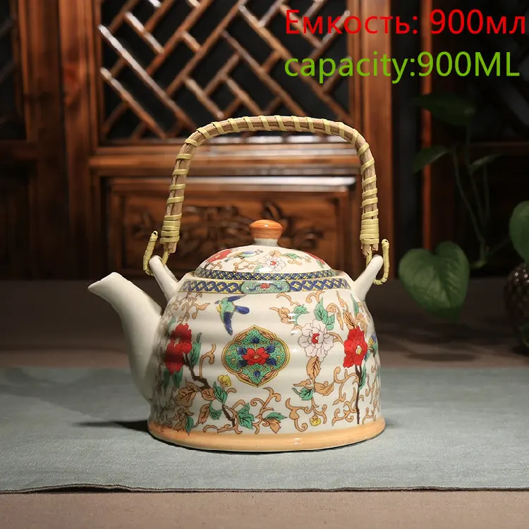 Керамический чайник, кухонный вареный чай, керамический чайник, фарфоровый чайник, много цветов на выбор - Цвет: as picture color